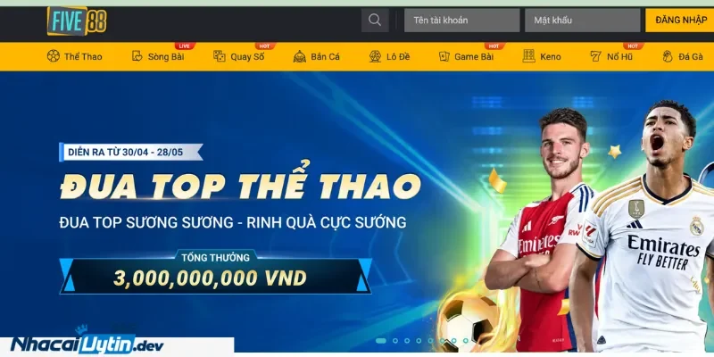Trang chủ 31 Five88 - Kèo nhà cái uy tín, cá cược hiện đại