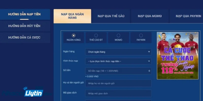 nhà cái uy tín có những phương thức nạp/rút tiền nào? Hình thức nạp bằng thẻ cào điện thoại hoặc prepaid card